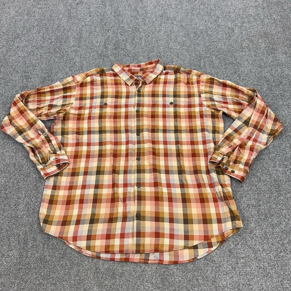 Patagonia Shirt Mens 2XL Multicolor Plaid Organic Cotton Long Sleeve Button Up